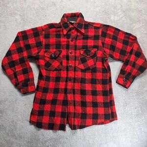 Vintage Frostproof Shirt Mens Small (15) Red Button Down Wool Outdoor *FLAWED*